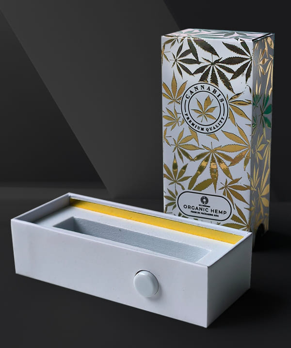 Child Resistant Cannabis Packaging - Luxury White Gold 