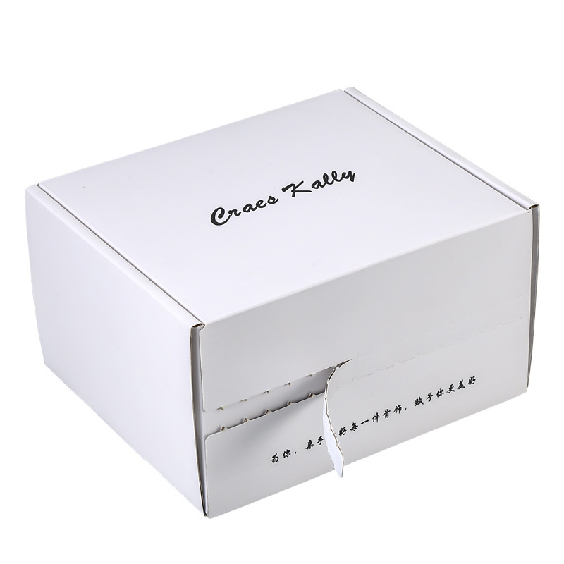 White tearable corrugated packaging mailing box customized clothing packaging custom