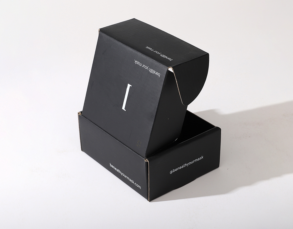 Black Corrugated Custom Packaging Cosmetic Box