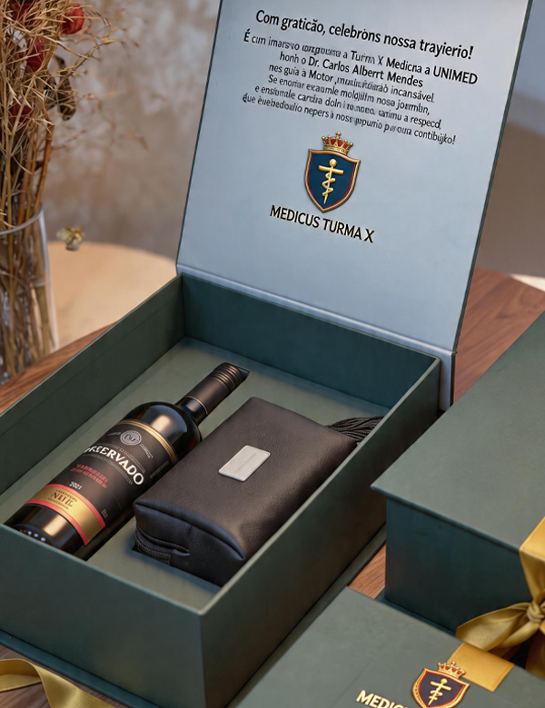 Custom Rigid Corporate Gift Box with Gold Foil Stamping - Vietnam Origin